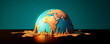 Earth melting by global warming problem. Save Our Planet from the Devastating Effects of Climate Change concept wallpaper. Join the Fight for a Greener and Sustainable Future. Generative AI