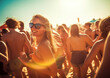 © Polarpx - Beach party with happy people celebrating in the summer sun. AI generated