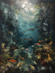 Wall Mural - A colourful underwater world. Generative AI