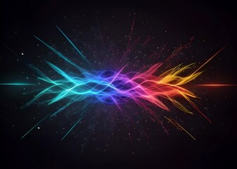 Wall Mural - abstract colorful background with glowing particles and neon shapes