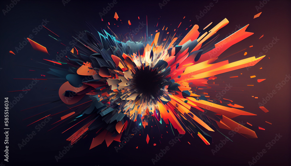 Experience an explosive 3D abstract background with vibrant colors ...