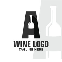 Wall Mural - Letter A Wine Logo Design Template Inspiration, Vector Illustration.