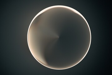 Wall Mural - pink large transparent sphere on a black background. abstract fractal 3d rendering