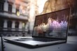 Data Insights on Open Laptop  created with Generative AI technology
