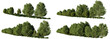 canvas print picture - forest landscapes, set of lush forests-capes with green trees and shrubs, isolated on transparent background 