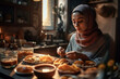 © jambulart - a woman preparing ramadan iftar meal, generative ai