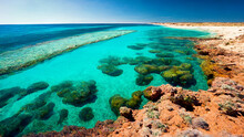 Crystal Clear Turquoise Blue Water Of The Ningaloo Reef, Western Australia