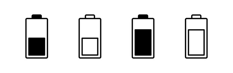 Wall Mural - Battery icon vector for web and mobile app. battery charging sign and symbol. battery charge level