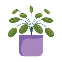 Sticker - houseplant in purple pot