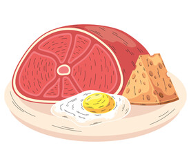 Poster - meat with cheese and egg fried