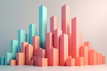 Wall Mural - futuristic cityscape with towering skyscrapers. generative ai