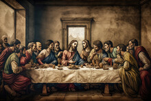 Last Supper Jesus Christ Disciples Betrayal , Generative AI