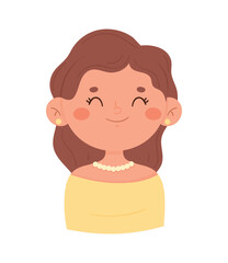 Sticker - happy woman with brown hair