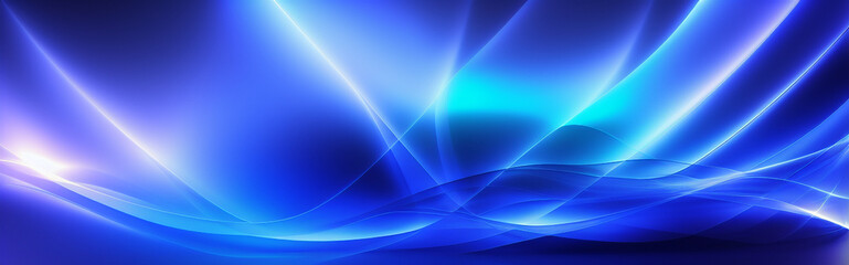 Illustration of a blue abstract background with flowing lines and curves created with Generative AI technology