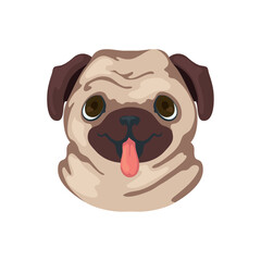 Sticker - cute pug face