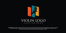 Violin Head Logo Inspiration Vector Template