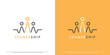 Leader logo design illustration. Creative idea line leader master team captain manager director. Work team relationship design. Simple modern business graphics.