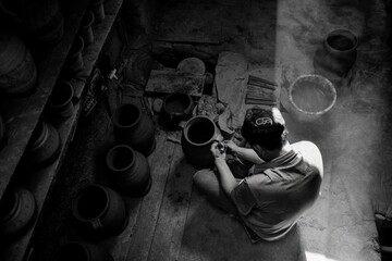 Wall Mural - Handmade pottery is a precious cultural feature in the Folk Houses on Hathpace in Kashgar