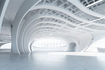 Wall Mural - modern office building with a sleek design and large windows. generative ai