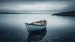 Boat in calm bay. Incredible and breathtaking Ireland. Generative AI