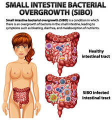 Wall Mural - Small Intestine Bacterial Overgrowth (SIBO)