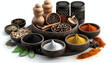 © Pandu - Many oriental spices delicious presented on a white background