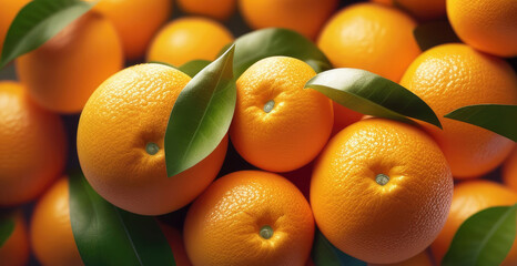 background of realistic unpeeled orange tangerines lying on top of each other, bright juicy orange colors, ai generation