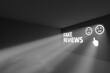 FAKE REVIEWS rays volume light concept 3d illustration