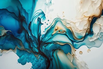 Wall Mural - Alcohol ink pattern, translucent background, fluid art