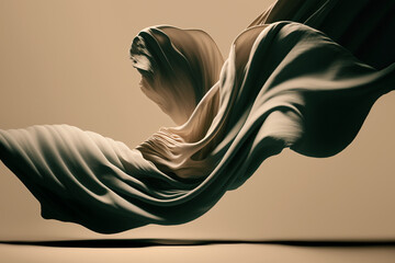 Wall Mural - Elegant fashion flying satin silk cloth design for product display. Illustration