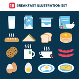 Fototapeta  - Breakfast Illustration Set