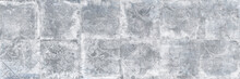 Cement Wall Texture With Retro Pattern. Wallpaper Or Ceramic Tile Design