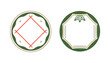 和風のフレーム・飾りのイラストセット　シンプル　年賀状　和柄　年賀素材　装飾　正月　素材　日本　和