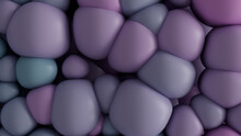 Abstract Wallpaper Made Of Pastel Colored 3D Spheres. Multicolored 3D Render. 