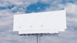 © RocknRoller Studios - Marketing Billboard. Empty Outdoor Sign against a Cloudy Afternoon Sky. Design Template.