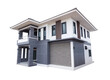house modern contemporary style on transparent background png file