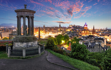 Sticker - Scotland - Edinburgh panorama from Calton hill, UK