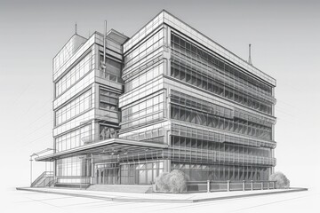 Wall Mural - modern skyscraper with numerous glass windows and a unique design. generative ai