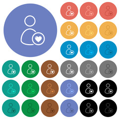 Sticker - Favorite user outline round flat multi colored icons