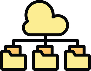 Wall Mural - data storage cloud icon. outline data storage cloud vector icon for web design isolated on white bac