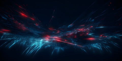 Abstract stylisch blue-red background image of a futuristic smart city