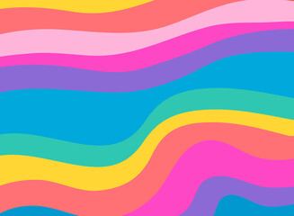 Wall Mural - Colorful pastel background with curved gradient lines. Pattern design for banner, poster, flyer, card, cover, brochure