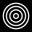 Gobo mask. White concentric circles on black .
