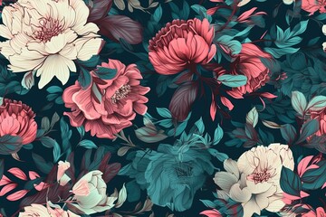 Wall Mural - colorful bouquet of flowers on a wooden table. Generative AI