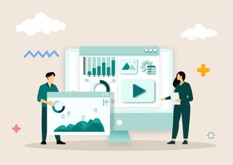 vector illustration concept of design and development website and app creative banner design for web banners, marketing materials, business presentations, online advertising