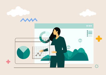 vector illustration concept of design and development website and app creative banner design for web banners, marketing materials, business presentations, online advertising