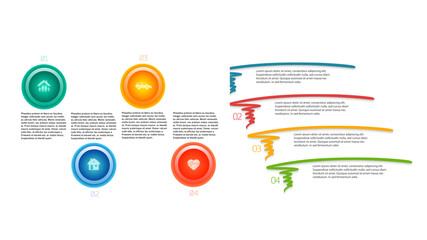 Wall Mural - set design business presentation template. vector illustration eps 10. can be used for chart process