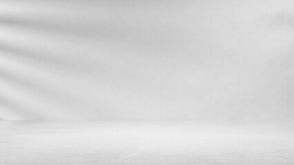 Poster - white empty room with sunlight and shadows background, empty studio room background