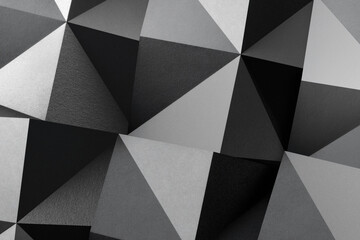 Wall Mural - Geometric shapes made gray paper, abstract background