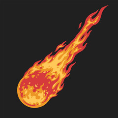 Poster - Fiery meteorite flat emblem colorful